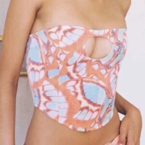 With Jean Multicolor Strapless Top